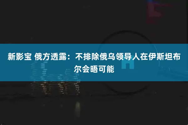 新影宝 俄方透露：不排除俄乌领导人在伊斯坦布尔会晤可能