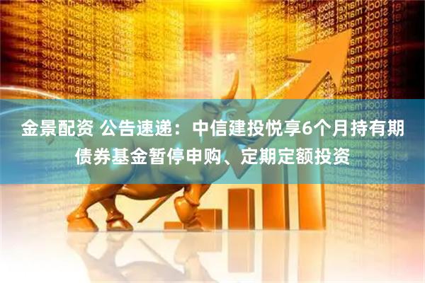 金景配资 公告速递：中信建投悦享6个月持有期债券基金暂停申购、定期定额投资